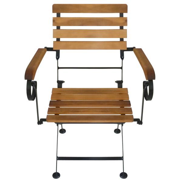 vidaXL Folding Chair Set of 4 Brown and Black