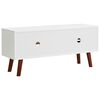 vidaXL TV Cabinet White Acacia wood Compact TV Cabinet Rectangular