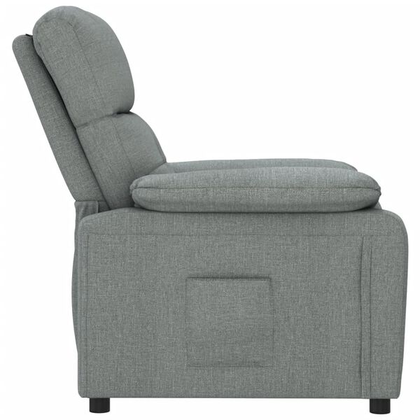 vidaXL Recliner Chair Dark Grey Fabric (100% polyester), Metal, Solid Wood