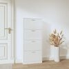 vidaXL Shoe Cabinet High gloss white Engineered wood Tall, Narrow