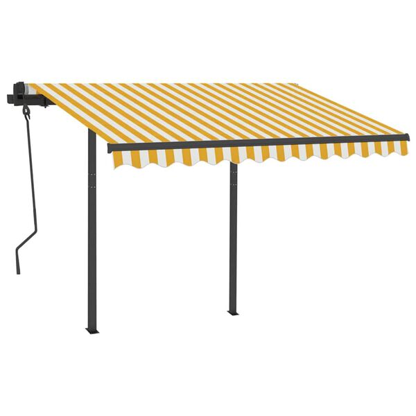 vidaXL Retractable Awning Yellow Aluminum Large Retractable