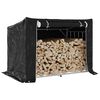 vidaxL Firewood Rack with Rain Cover 59.3"x39.6"x43.5" Galvanized Steel