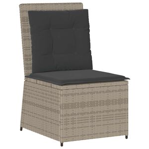 vidaXL Garden Sofa with Cushion Light gray Poly rattan