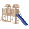 vidaXL Outdoor Playset Natural Pine, Blue Solid Pine Wood, Polypropylene