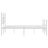 vidaXL Bed Frame White Powder-coated steel King Size Bed Frame
