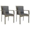 vidaXL Garden Dining Set Grey PE rattan, powder-coated steel, tempered glass