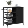 vidaXL Kitchen Trolley Black 34.4"x15.2"x33.3" Engineered Wood