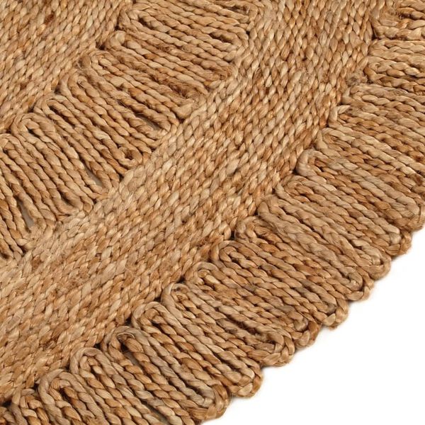 vidaXL Area Rug Natural jute tone Jute 59.1 in diameter Area Rug Round