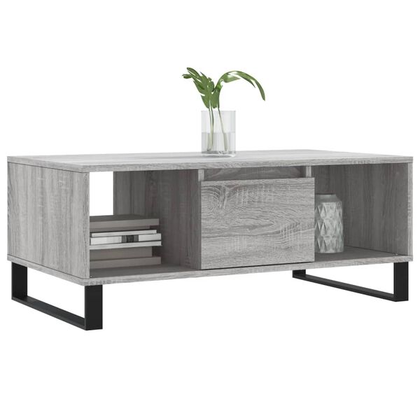 vidaXL Coffee Table Grey Sonoma Engineered wood, Metal Medium