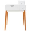 vidaXL Dressing Table White and Brown MDF, Glass, Pinewood, Metal Medium