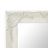 vidaXL Wall Mirror White Wood Medium Decorative Inlays Wall Mirror