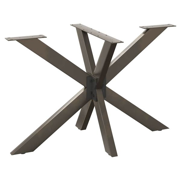 vidaXL Dining Table Leg Spider Shape Natural Steel 47.2 x 26.8 x (28.3-28.7) " Steel