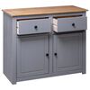 vidaXL Sideboard Grey and natural wood Solid pine wood Large