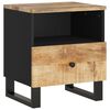 vidaXL Bedside Cabinet Natural wood and black Solid mango wood Medium