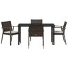 vidaXL Garden Dining Set 5 pcs Brown and Black PE Rattan
