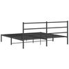 vidaXL Bed Frame Black Powder-Coated Steel King Metal Bed Frame