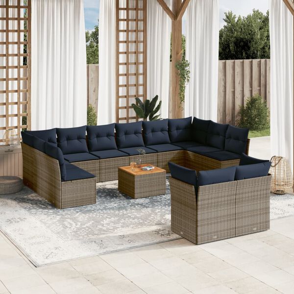 vidaXL Garden Sofa Set Grey, Dark Grey