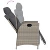vidaXL 3 Piece Patio Dining Set with Cushions Light Grey Poly Rattan