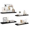 vidaXL Wall Shelf Set of 4 Black Honeycomb MDF, Metal Medium