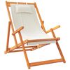 vidaXL Folding Beach Chair Set of 2 Cream Eucalyptus wood, Polyester