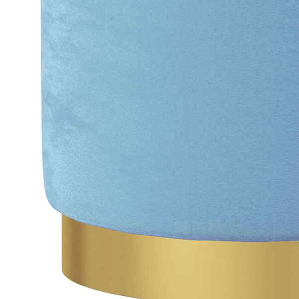 vidaXL Round Storage Hocker Light Blue Velvet 12.2" x 14.6"