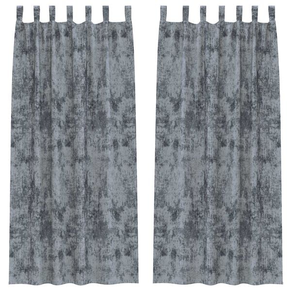 vidaXL Velvet Curtains 2 pcs Silver Grey 88.58 x 55.12 in Velvet