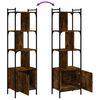 vidaXL Bookcase Smoked oak Engineered wood Tall Bookcase Rectangular