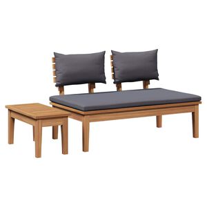vidaXL Garden Bench 2 pcs Brown Solid Teak wood
