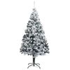 vidaXL Artificial Christmas Tree Green with white flocked snow PVC