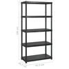 vidaXL Storage Shelf 5-Tier Black 108.1x18.0x72.8" Plastic (3x147686)