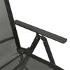 vidaXL Garden Chair Set of 2 Black Powder-coated aluminum, textilene