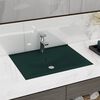 vidaXL Luxury Basin with Faucet Hole Matt Dark Green 23.6x18.1" Ceramic