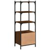 vidaXL Bookcase Brown Oak Engineered wood, metal 16.1 x 11.8 x 43.1 in