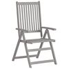 vidaXL Garden Chair Set of 3 Grey with cream cushions