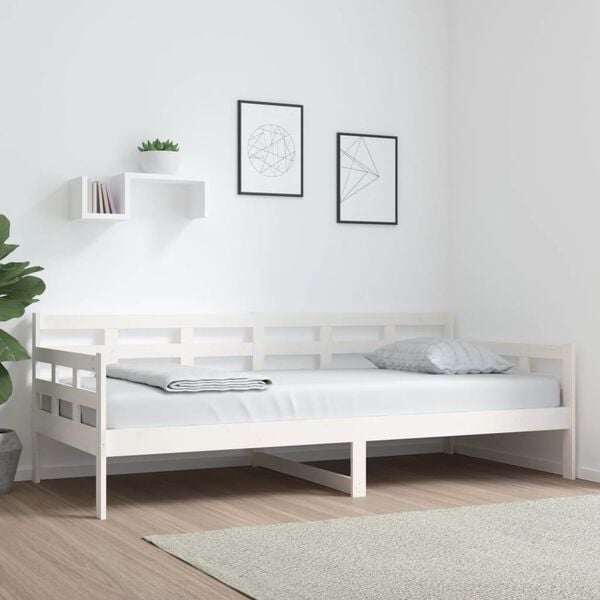 vidaXL Day Bed White Solid pine wood 35.4 x 78.7 in