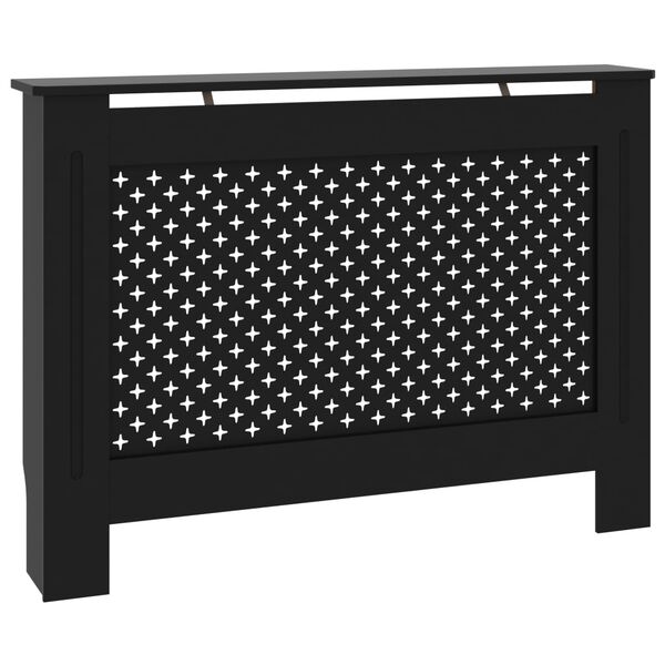 vidaXL Radiator Cover Black 44.1"x7.5"x32.1" MDF