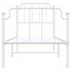 vidaXL Bed Frame White Powder-Coated Steel Small Single Bed Frame