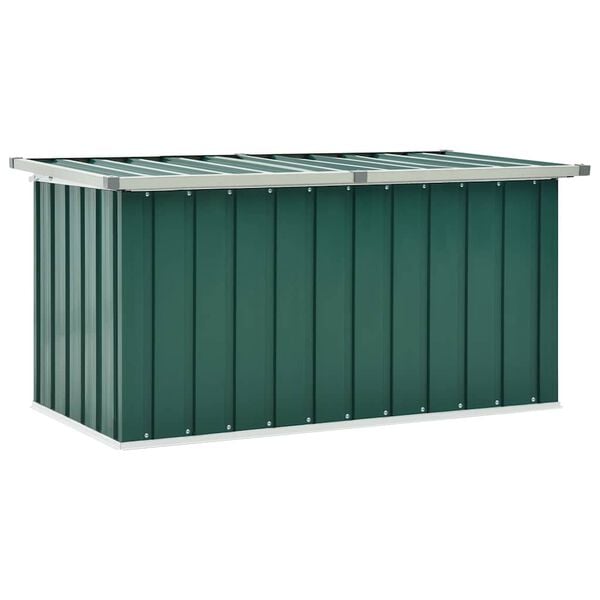 vidaXL Storage Box Green Galvanized steel, plastic 50.8 x 26.4 x 25.6 in