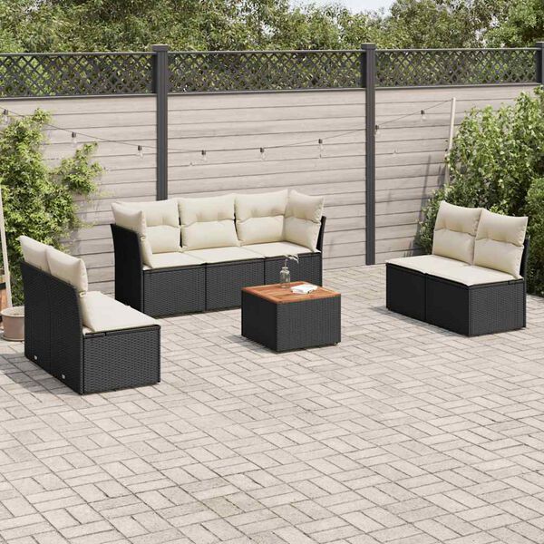 vidaXL Garden Sofa Set Black PE rattan Large Modular Garden Sofa Set