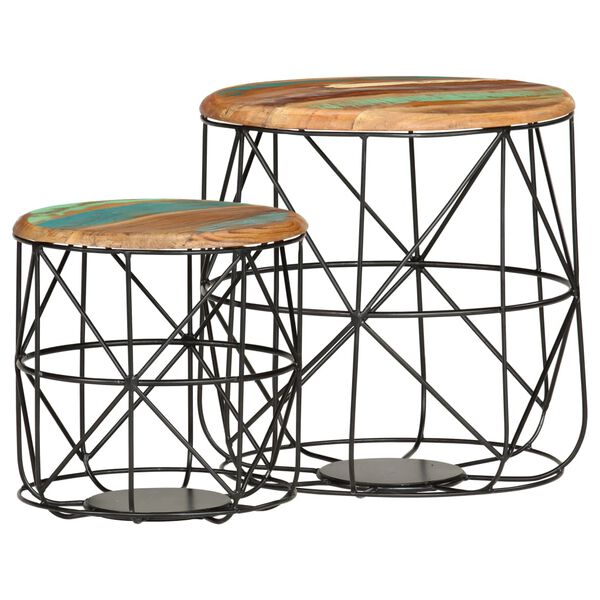 vidaXL Coffee Table Set of 2 Multicolor, Black