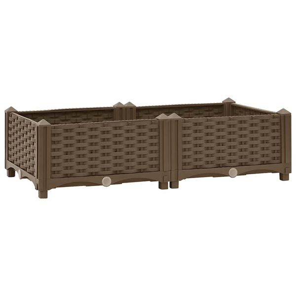 vidaXL Raised Bed Brown Polypropylene Medium Durable Raised Bed