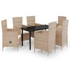 vidaXL Garden Dining Set Beige and Black