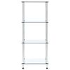 vidaXL Shelf Transparent Tempered Glass 15.7x15.7x39.4 in Display Shelf