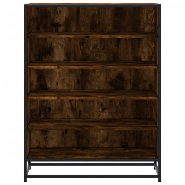 vidaXL Shoe Cabinet Smoked oak Engineered wood Medium Shoe Cabinet