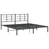vidaXL Bed Frame Black Powder-Coated Steel Super King Size Bed Frame