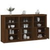 vidaXL Sideboard Brown Oak Engineered wood, glass Sideboard Rectangular