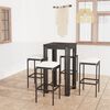 vidaXL Garden Bar Set Black PE rattan, powder-coated steel, polyester