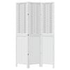 vidaXL Room Divider 3 Panels White Solid Wood Paulownia