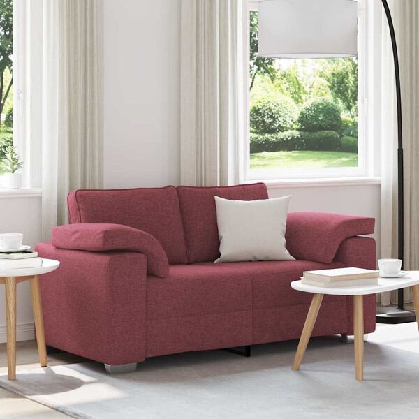 vidaXL Sofa Wine Red 62.99 x 30.31 x 32.28 in Fabric