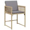 vidaXL Garden Chair Set of 4 Mix Beige Poly Rattan Standard Foldable